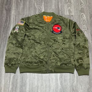 New England Patriots Salute To Service Jacket Womens Medium Camo Nike Bomber NFL